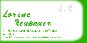 lorinc neupauer business card